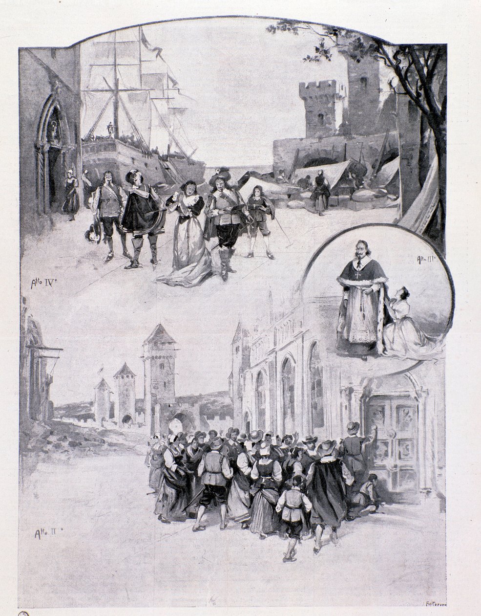 Illustration till operan La cortigiana av Antonio Scontrino, spelad i Milano 1896 av Anonymous Anonymous