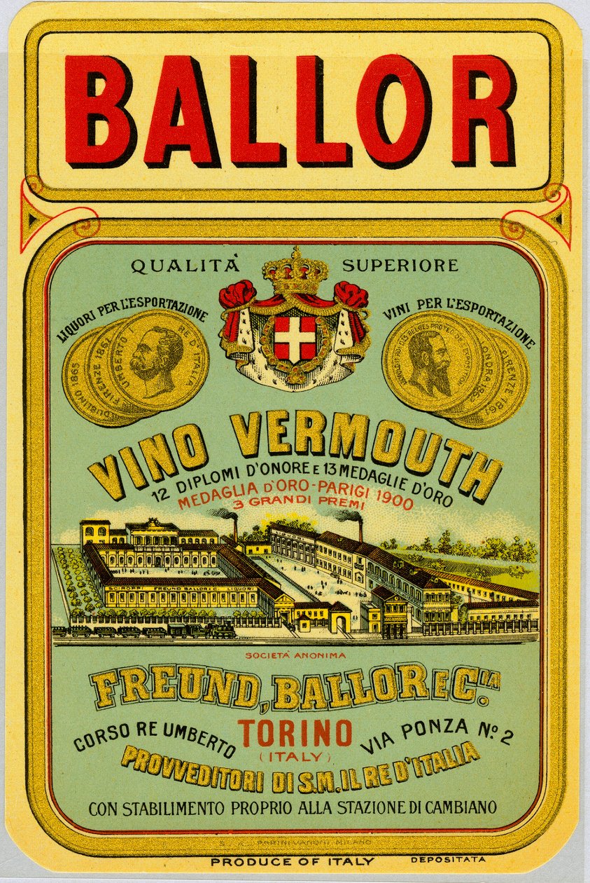 Italiensk reklam för vermouth alkohol, sent 1800-tal av Anonymous Anonymous