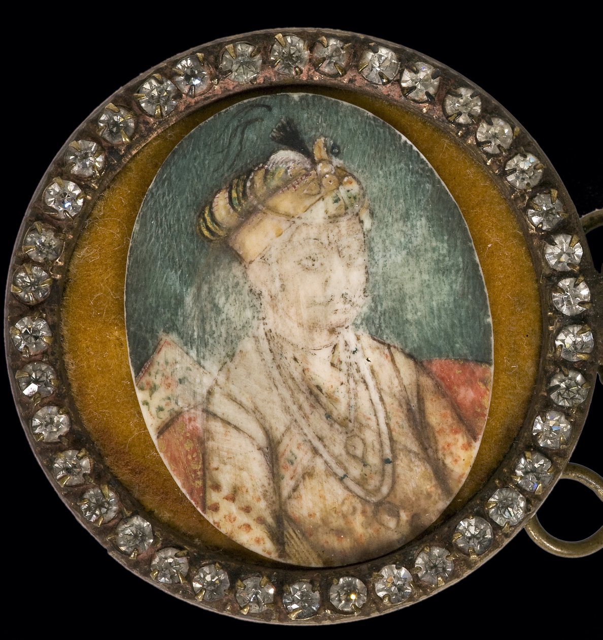 Jalaluddin Muhammad Akbar - Porträtt av Akbar den store (1542-1605), Mughal kejsare - Anonym - Akvarell, Gouache på horn - Museo del Prado, Madrid av Anonymous Anonymous