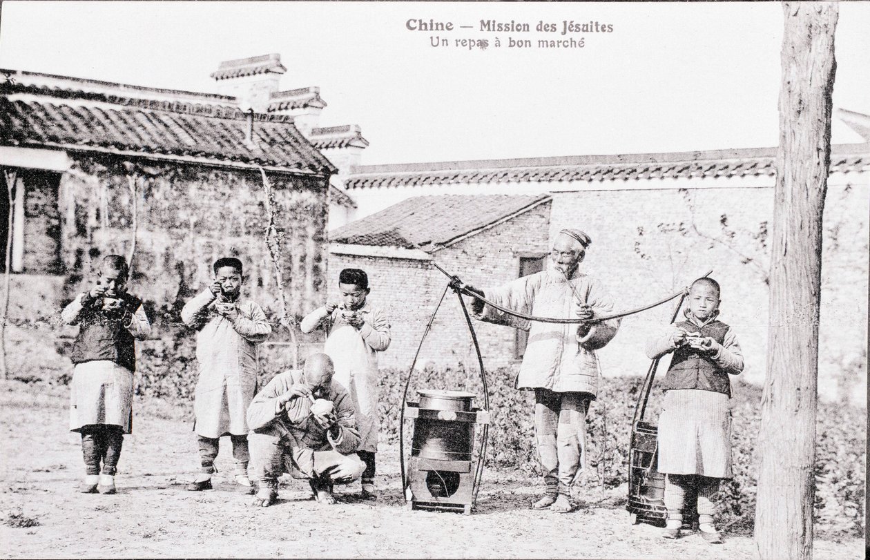 Jesuites uppdrag tillhandahåller billiga måltider i Kina Fotografi från början av 1900-talet - Privat samling av Anonymous Anonymous