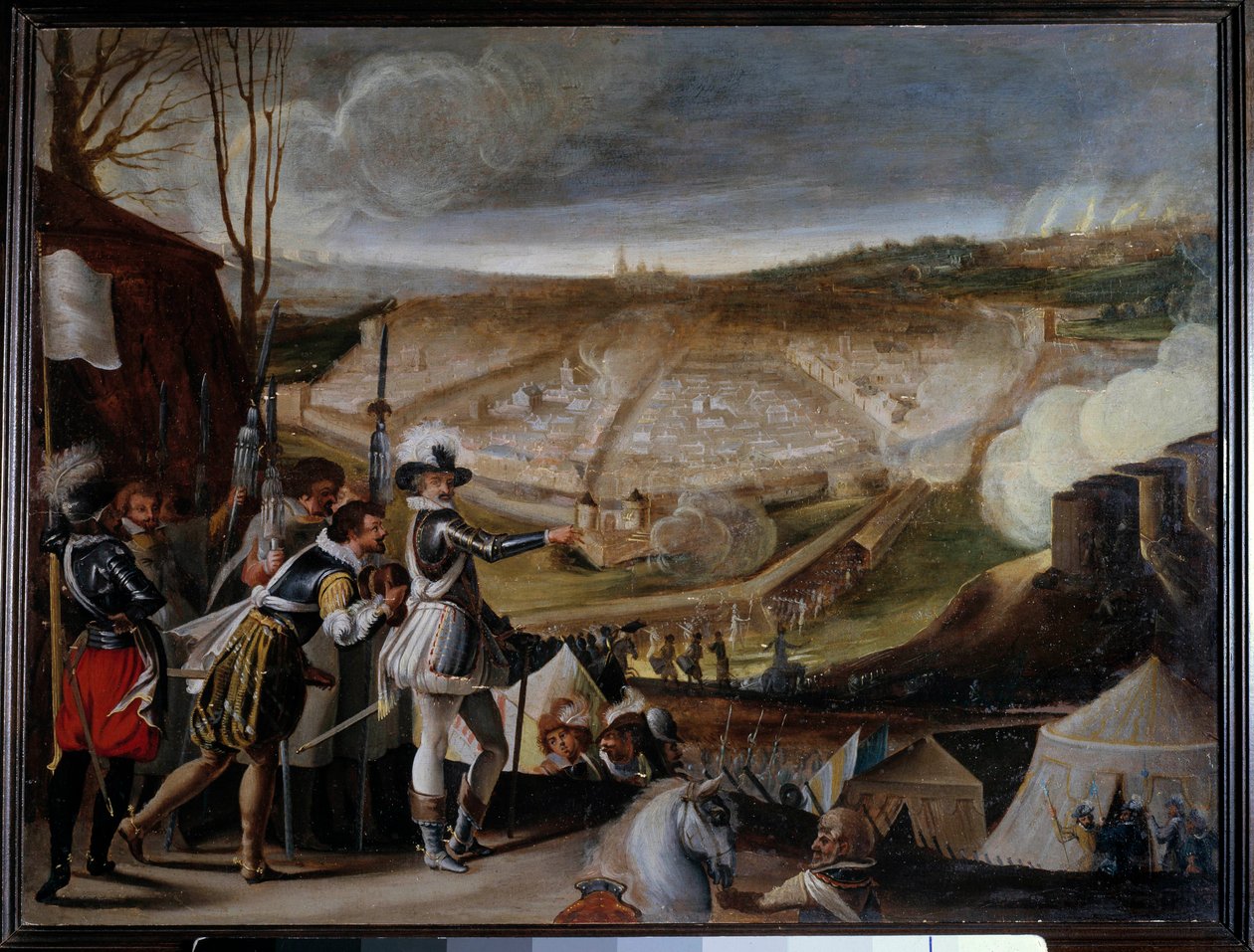 Kung Henrik IV:s läger (1553-1610) vid belägringen av en stad Detta är säkerligen säte för staden Amiens 1597. Anonym målning. Sol 0,39x0,53 m av Anonymous Anonymous