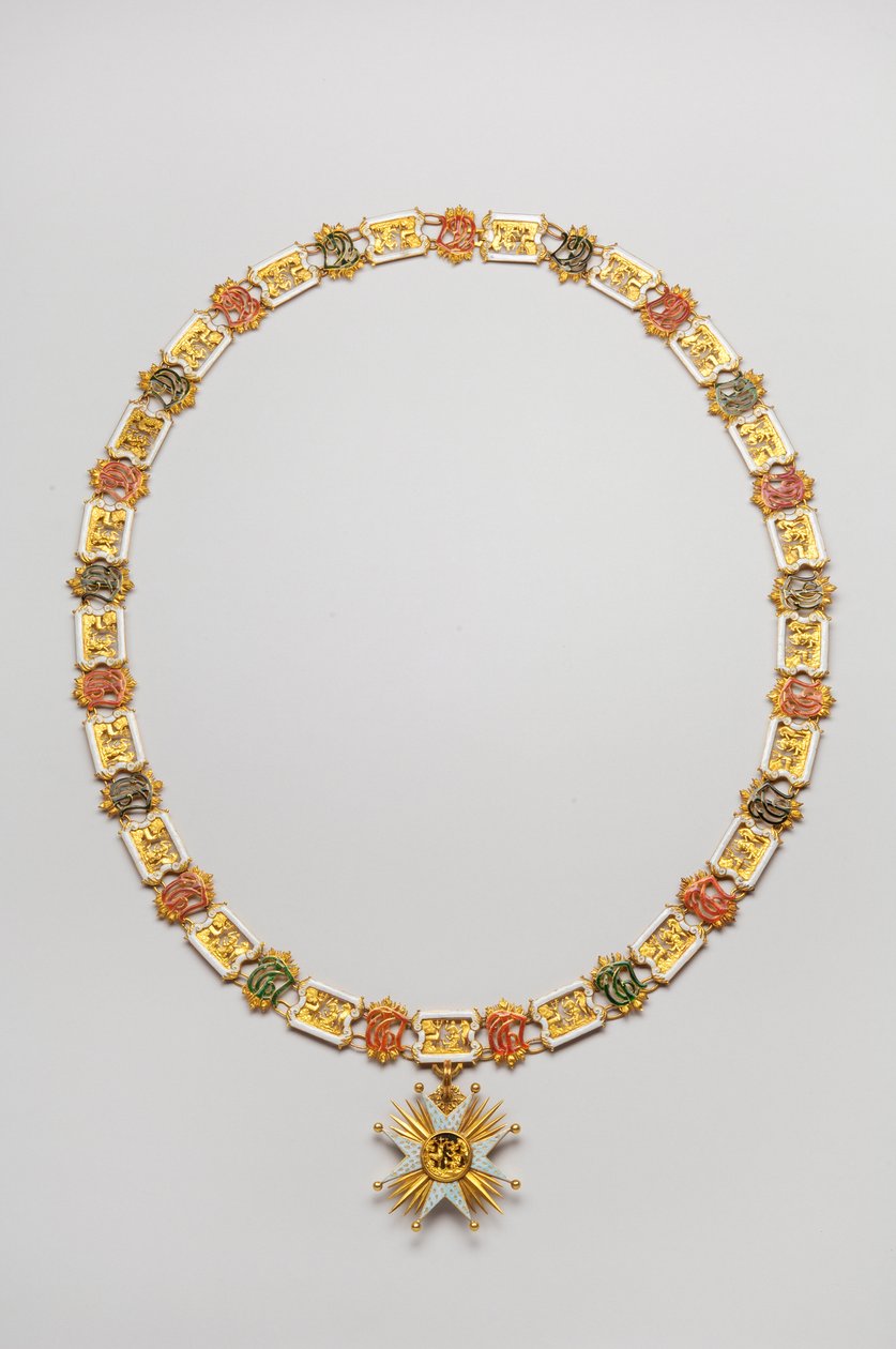Kingdom of Baviere - Saint Hubert Order: halsband som bärs av Luitpold, Duke en Baviere (1890-1973) - Slutet av 1700-talet - Guld och Emaux - Halsband: L 122 cm; vikt 460 g (hänge ingår) - Hänge: D 7,5 cm - Privat samling av Anonymous Anonymous