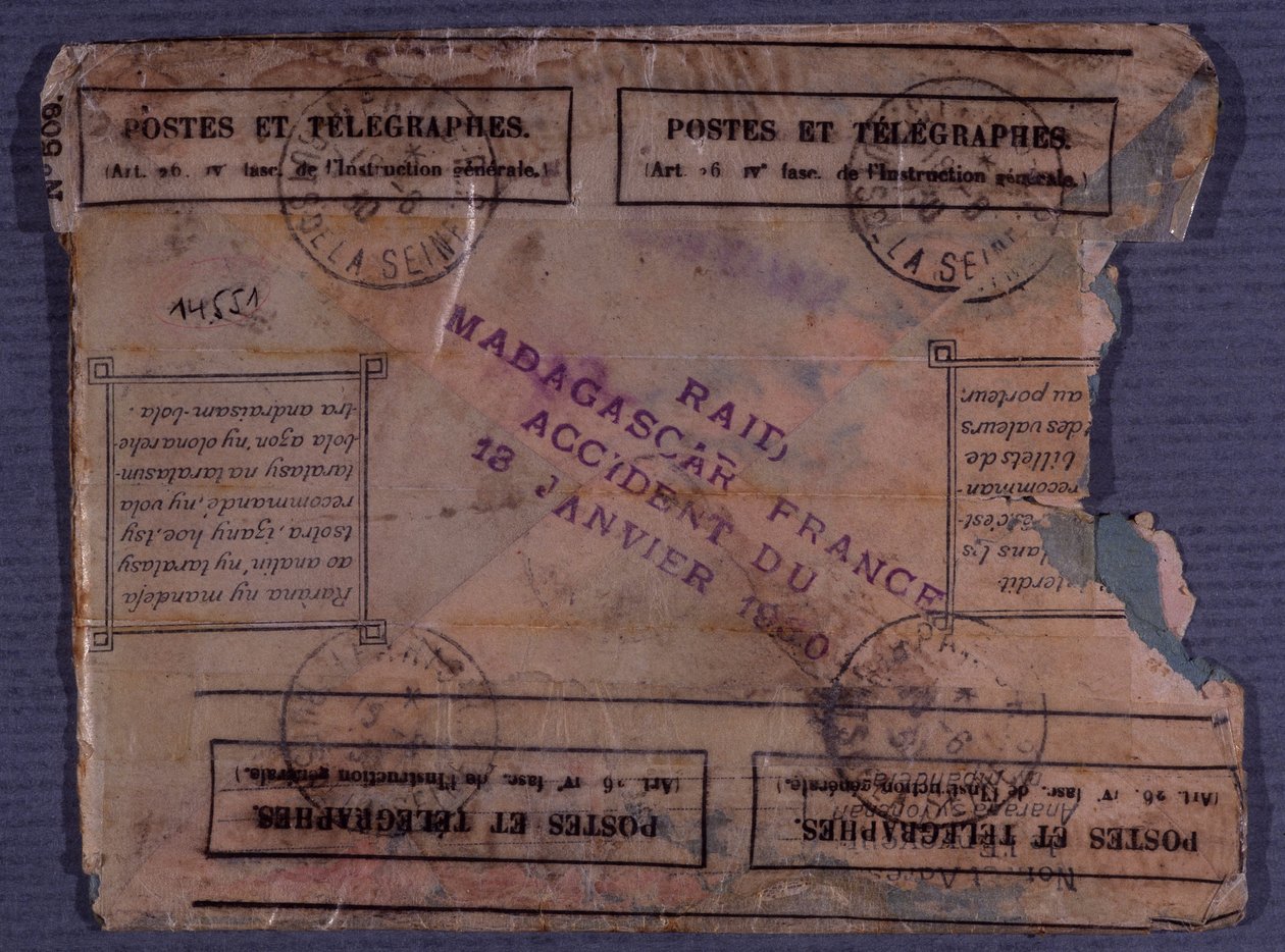 Senaste brevet från Madagaskar-Frankrike raiden (olycka den 18 januari 1930) av Anonymous Anonymous