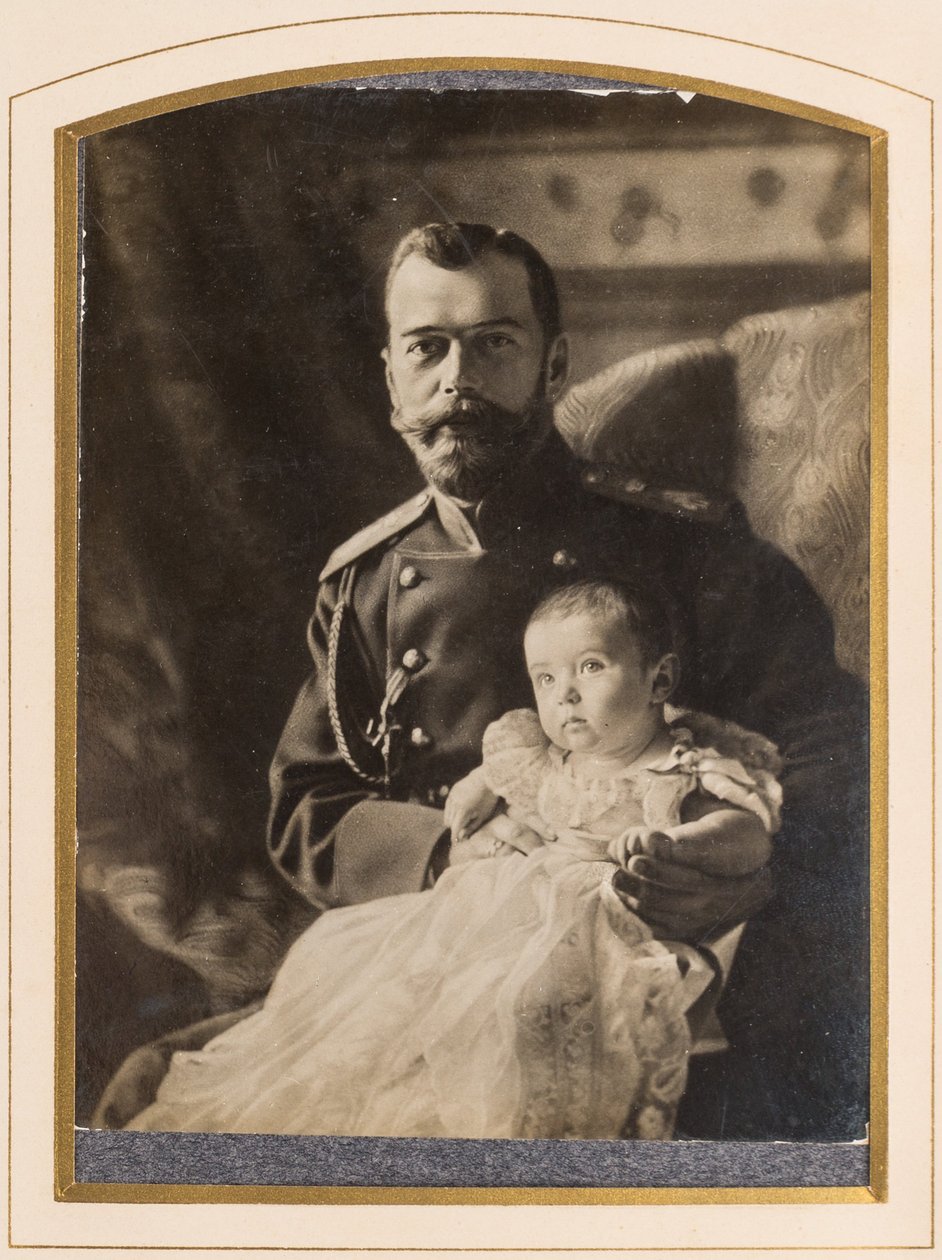 Tsar Nicholas II och Tsarevich Alexis (1904-1917) - Tsar Nicholas II och Tsarevich Alexei, Anonym. Foto Alpomen av Anonymous Anonymous