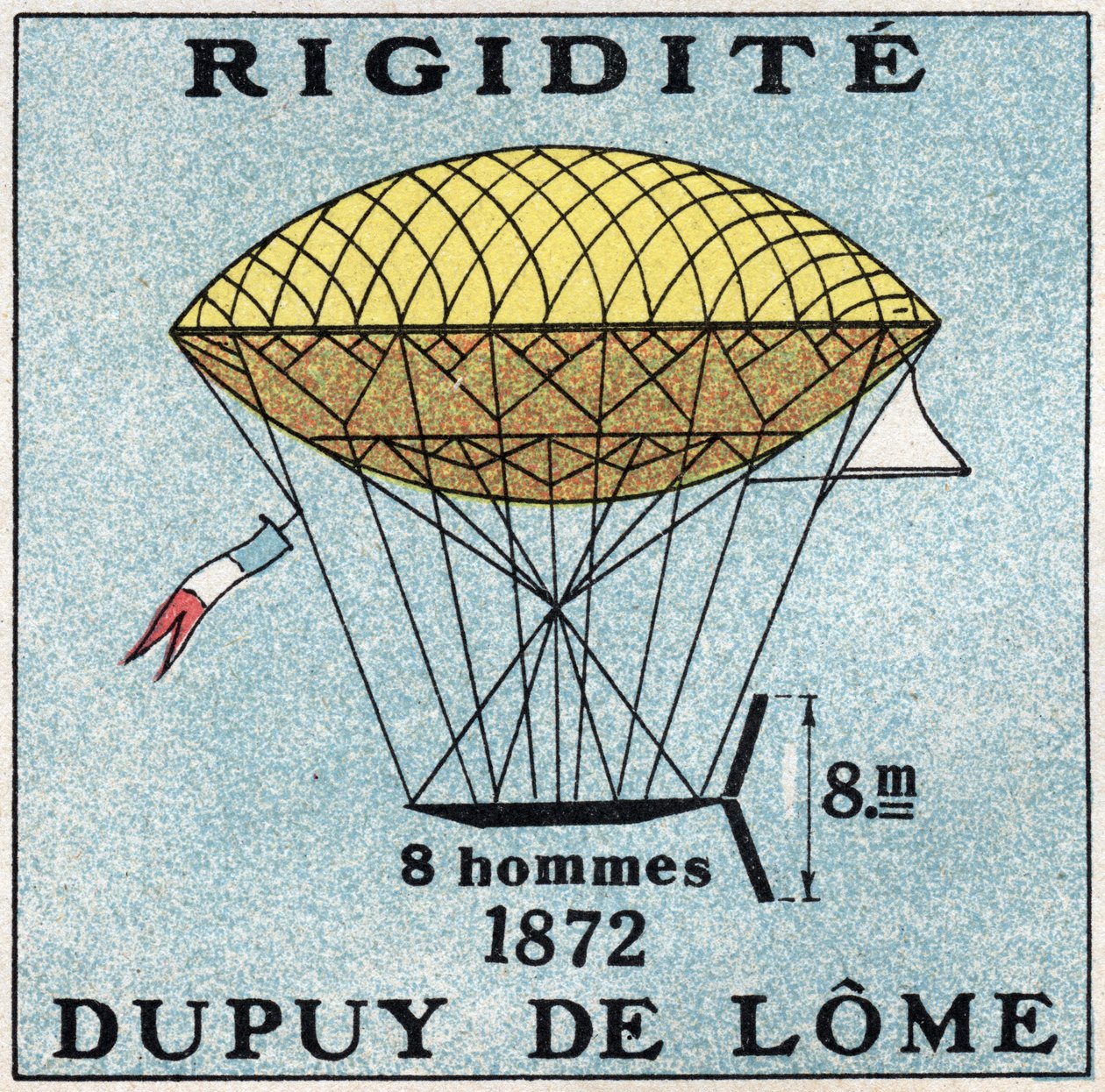 Les ballonger: ballon haubanne av Henri Dupuy de Lome (1816-1885) 1872. Anonym illustration från 1925. Privat samling. av Anonymous Anonymous