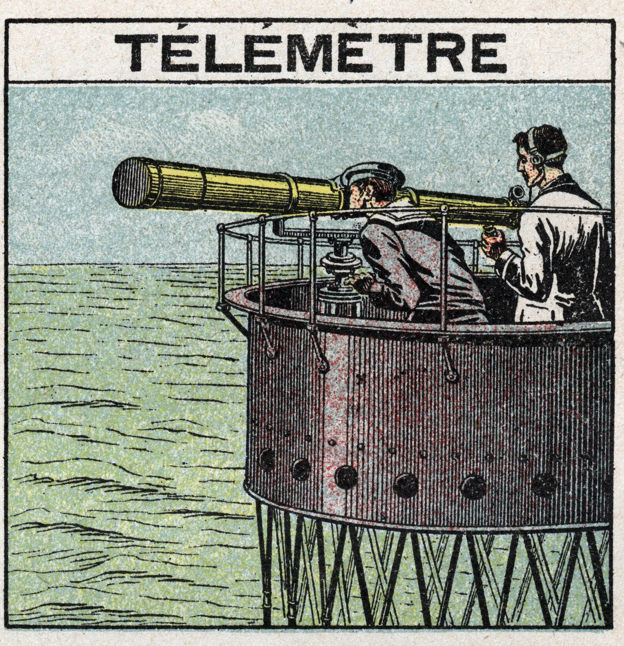 Ljusreflexion: telemetern som används för navigering. Anonym illustration från 1925. Privat samling. av Anonymous Anonymous