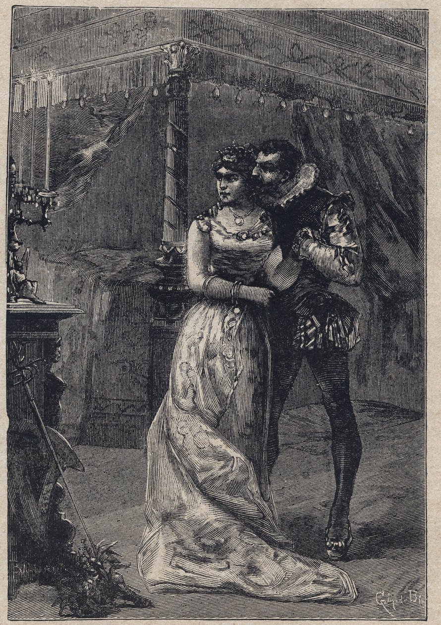 Lucrezia Borgia med sin första make Giovanni Sforza d