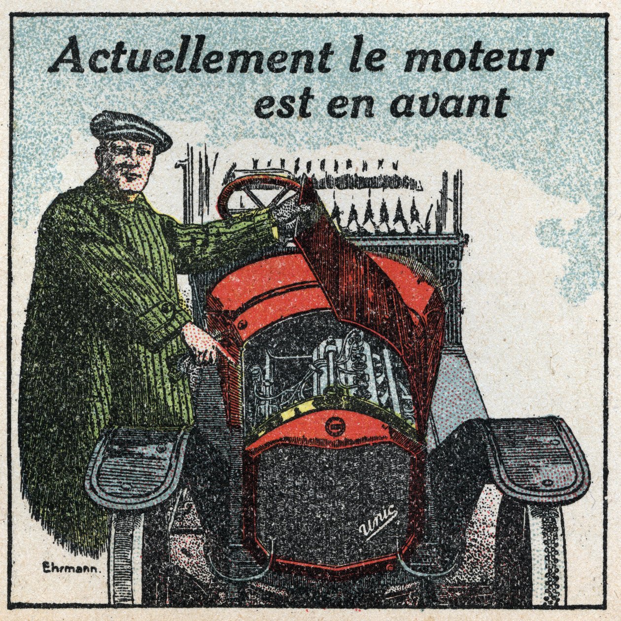 Mekanisk dragkraft: 1920-talets motor ligger före. Anonym illustration från 1925. Privat samling. av Anonymous Anonymous
