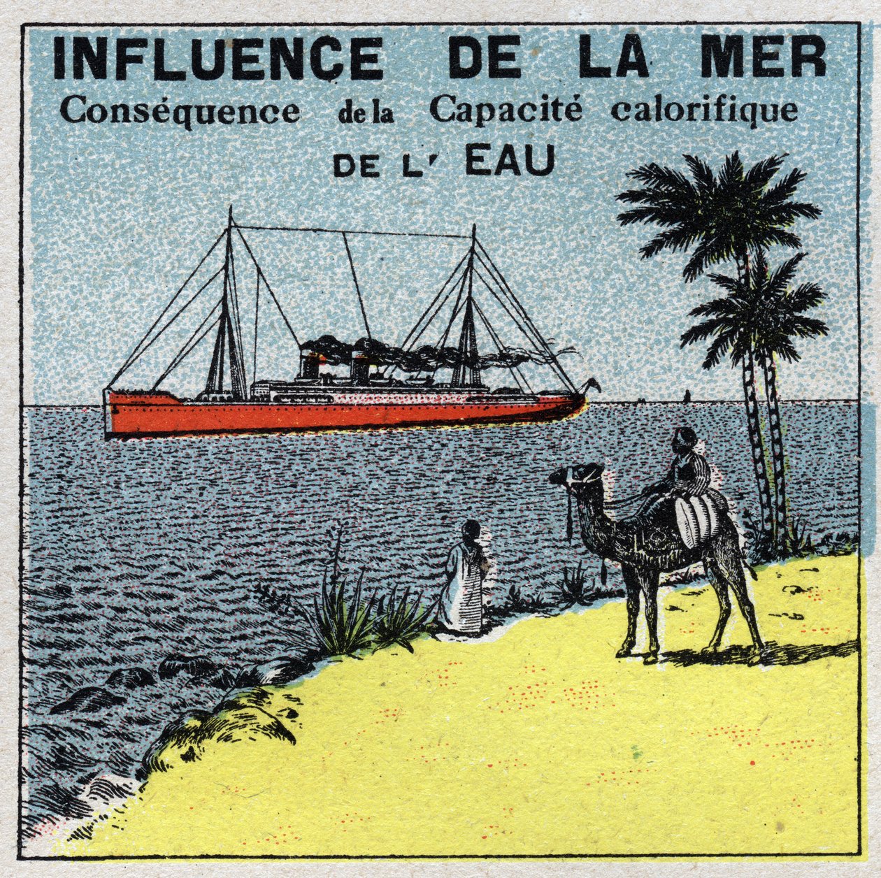 Meteorologi: havets inverkan på klimatet. Anonym illustration från 1925. Privat samling. av Anonymous Anonymous