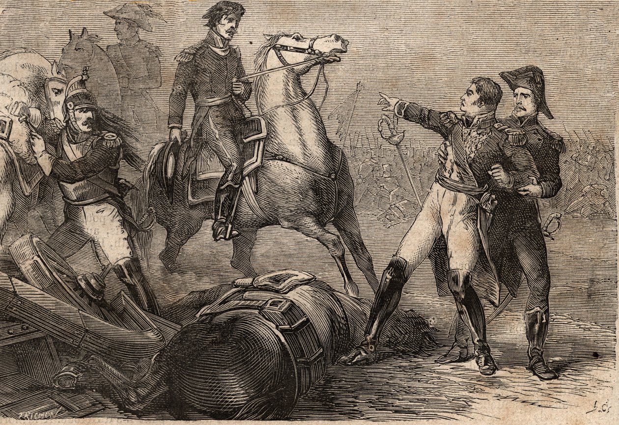 Napoleonkrigen 1813-15 - Slaget vid Ligny (Belgien), den 16 juni 1815 - Jean-Baptiste Girards död - La mort du general Girard. Slaget vid Ligny (16 juni 1815): sårad på slagfältet, general Girard (1775-1815), repatrierad till Paris, dog den 27 juni. av Anonymous Anonymous