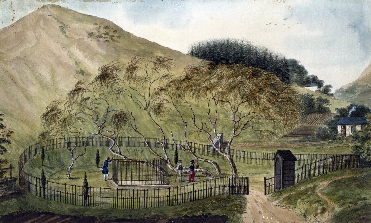 Napoleons gravplats på St. Helena - Anonym - 1833 - Akvarell på papper - 67,6x115,3 - Privat samling av Anonymous Anonymous