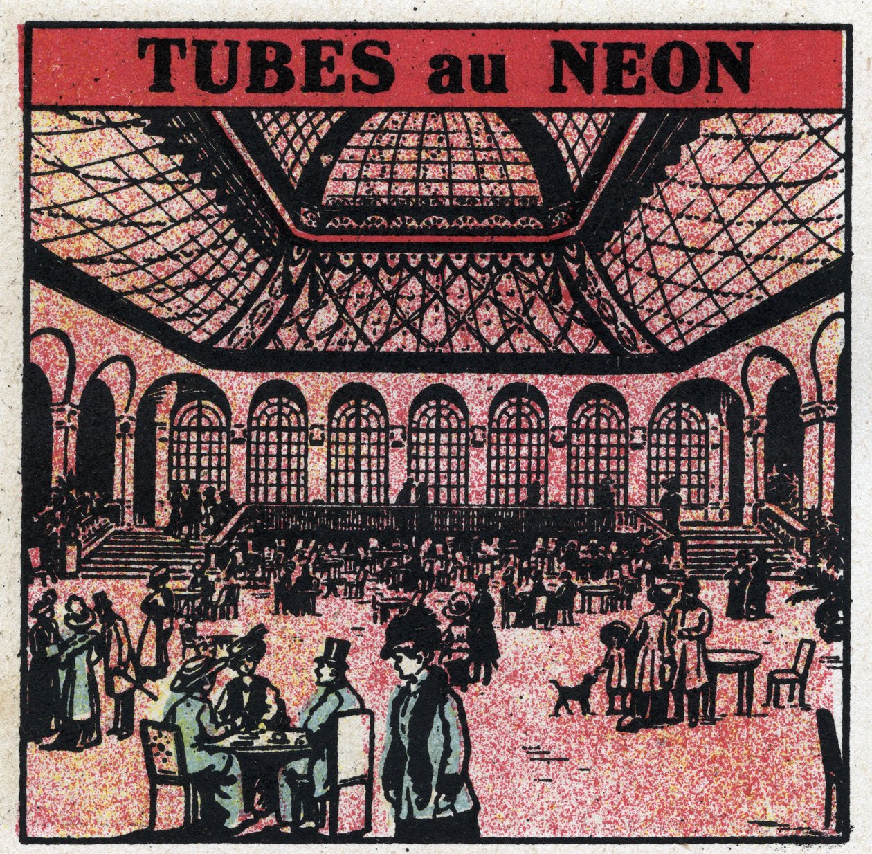 Nya gasegenskaper: neonrör. Anonym illustration av 1925. Privat samling. av Anonymous Anonymous