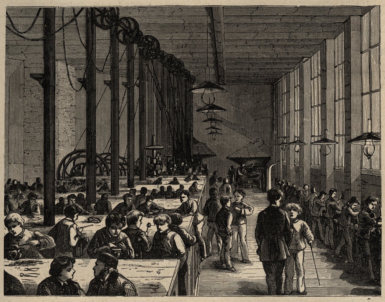 Paris, professionell kommunal skola Diderot - gravyr 1890 av Anonymous Anonymous