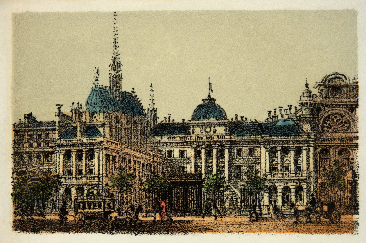 Paris 1874: Justitiepalatset och Sainte Chapelle, privat samling av Anonymous Anonymous