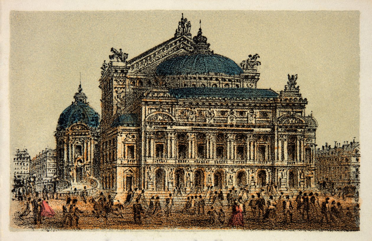 Paris 1874: Den nya operan (opera garnier), privat samling av Anonymous Anonymous