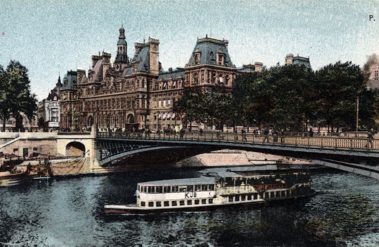 Paris: utsikt över Hotel de Ville och Pont d
