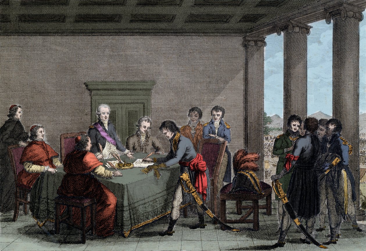 Freden i Tolentino mellan Napoleon I och påven Pius VI, 18 februari av Anonymous Anonymous