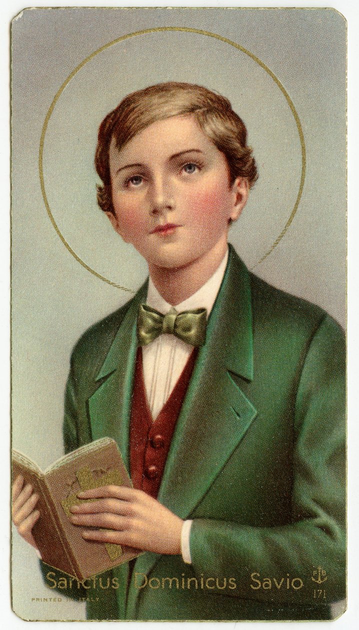 Fromma bild: Dominic Savio italiensk tonåring och elev av Saint John Bosco (kromolitografi) av Anonymous Anonymous