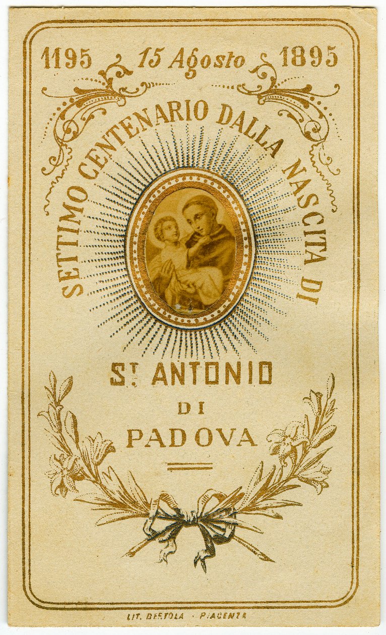 Fromma bild: Helig bild som firar födelsedagen för den helige Antonius av Padua av Anonymous Anonymous
