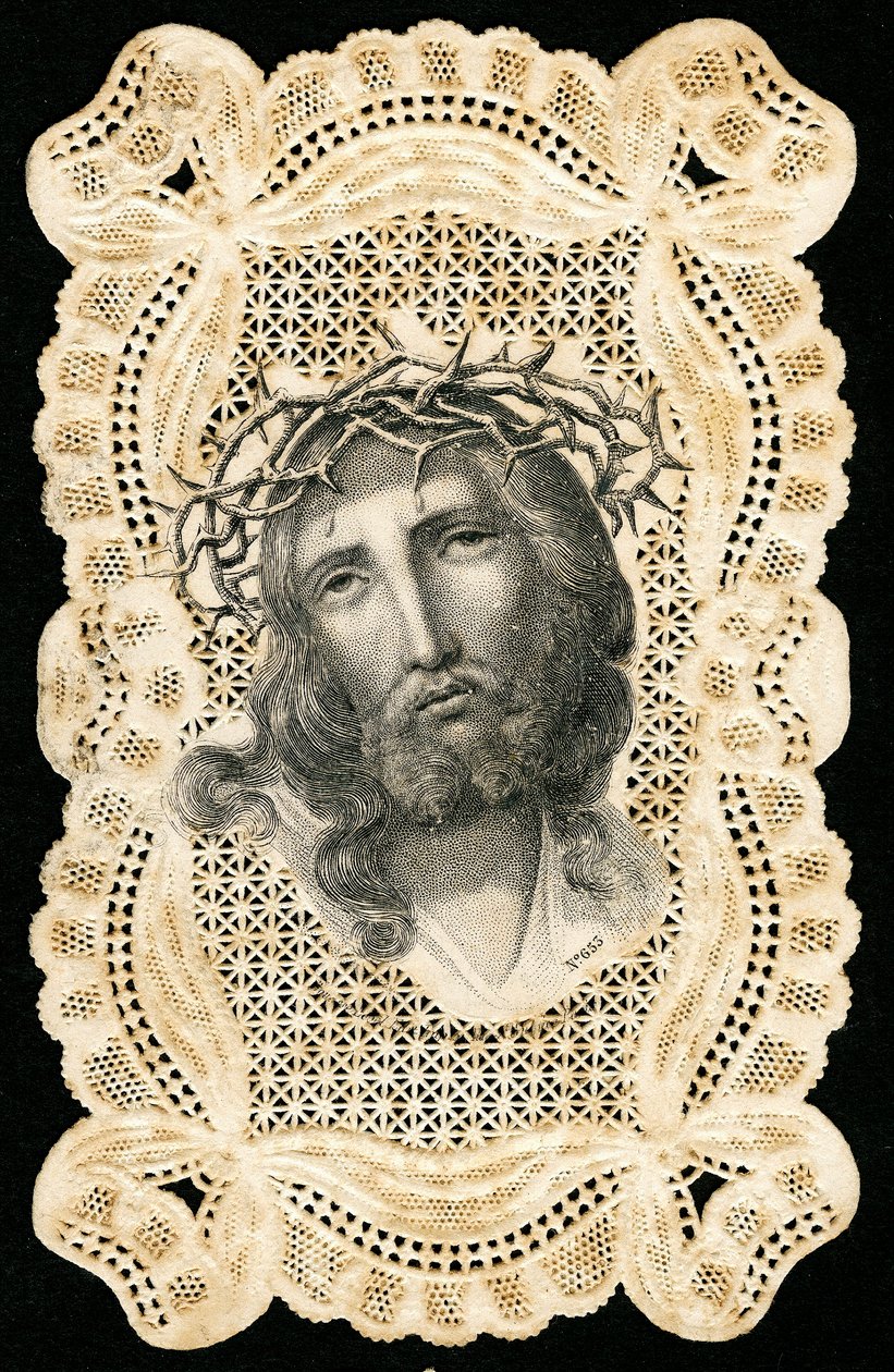 Fromma bild: Jesus Kristus krönt med törnen (gravyr) av Anonymous Anonymous