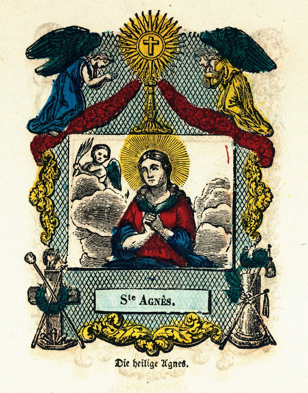 Fromma bild: Saint Agnes. Gravyr av 1800-talets Privatsamling av Anonymous Anonymous