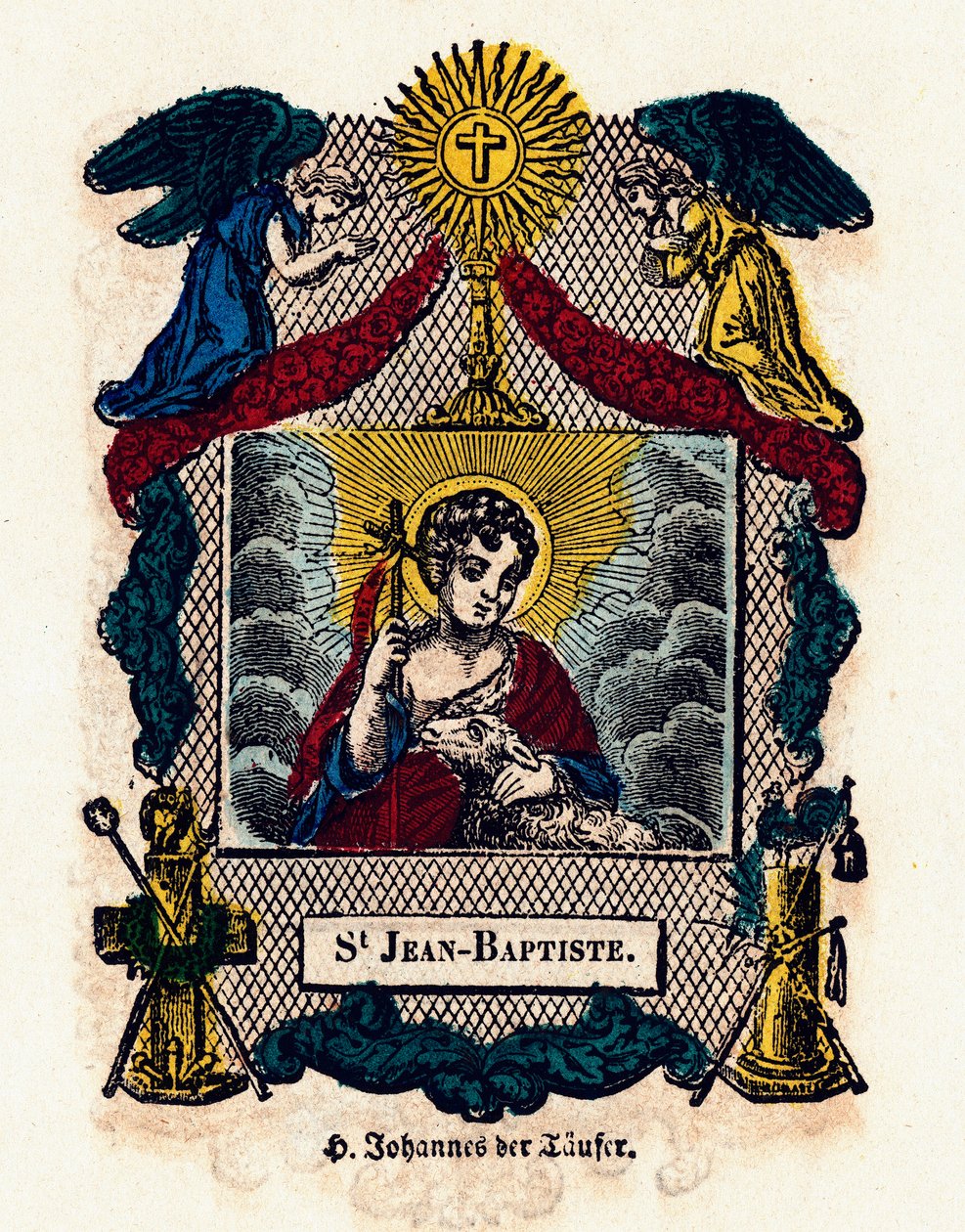 Fromma bild: Johannes Döparen. Gravyr av 1800-talets Privatsamling av Anonymous Anonymous