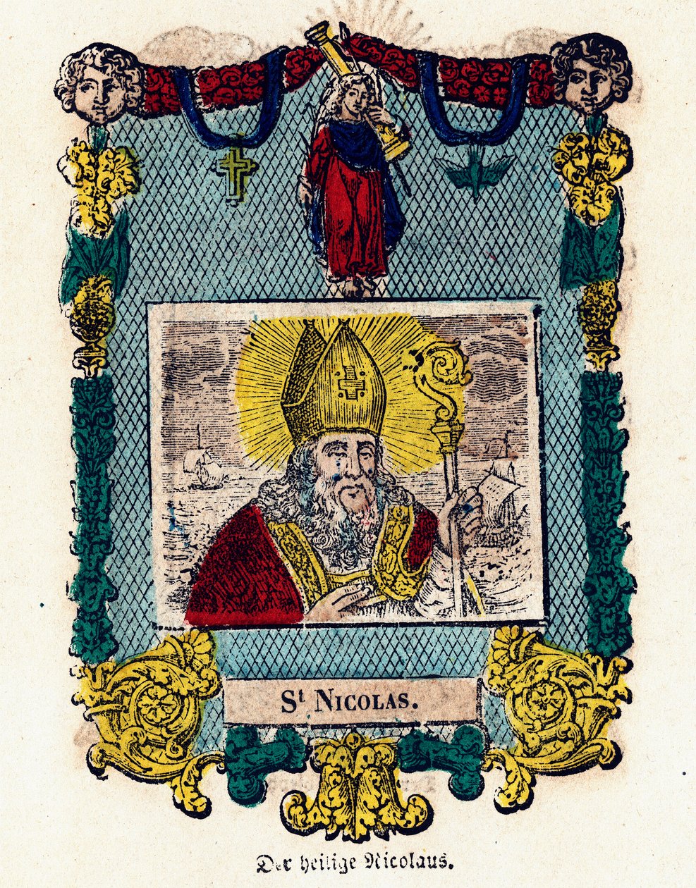 Fromma bild: Sankt Nikolaus. Gravyr av 1800-talets Privatsamling av Anonymous Anonymous