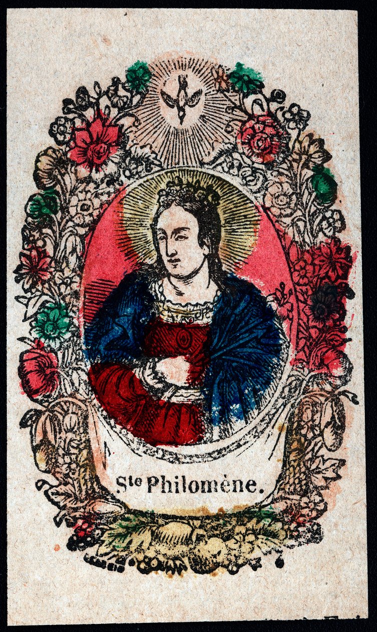 Fromma bild: Saint Philomene. Gravyr av 1800-talets Privatsamling av Anonymous Anonymous