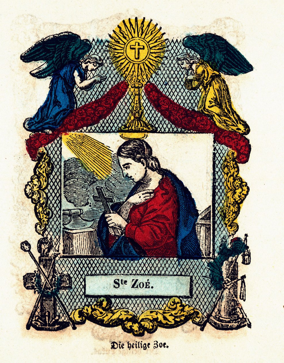Fromma bild: Saint Zoe. Gravyr av 1800-talets Privatsamling av Anonymous Anonymous