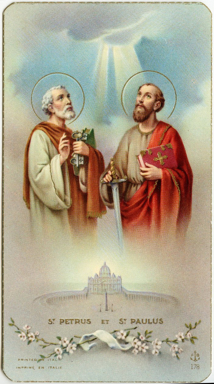 Fromma bild: Apostlarna Petrus och Paulus (kromolitografi) av Anonymous Anonymous