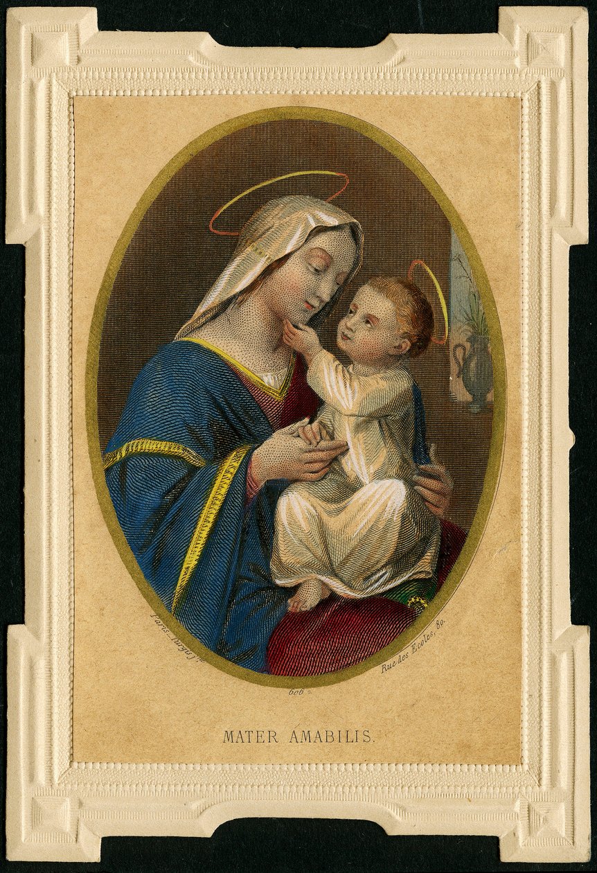 Fromma bild: Jungfru Maria med Jesus (gravyr) av Anonymous Anonymous