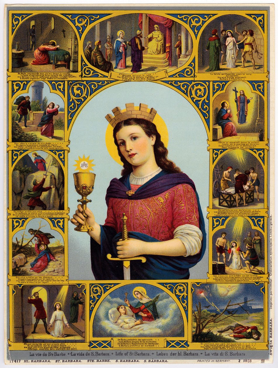 Fromma bild: Saint Barbaras liv (kromolitografi) av Anonymous Anonymous