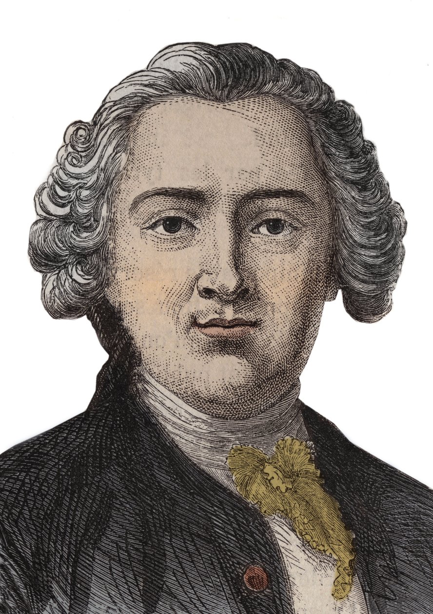 Porträttgravyr av Claude Adrien (Claus- Adrien) Helvetius (1715-1771) Engelsk filosof - gravyr av Anonymous Anonymous