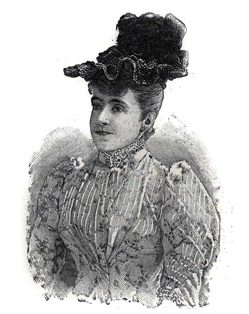 Porträtt av Adelina Patti (1843-1919), italiensk sångerska. Gravyr i "" Le Petro Parisien"" av Anonymous Anonymous