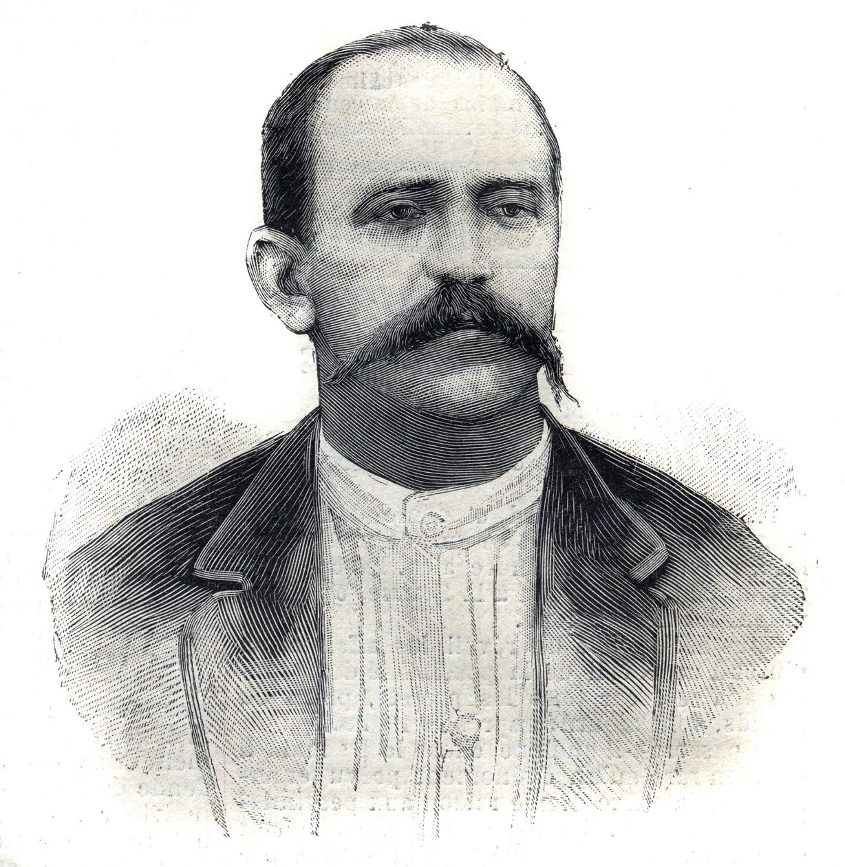 Porträtt av Albert Nebout, fransk upptäcktsresande i Afrika. Gravyr i "" Le Peute Parisien"" av Anonymous Anonymous