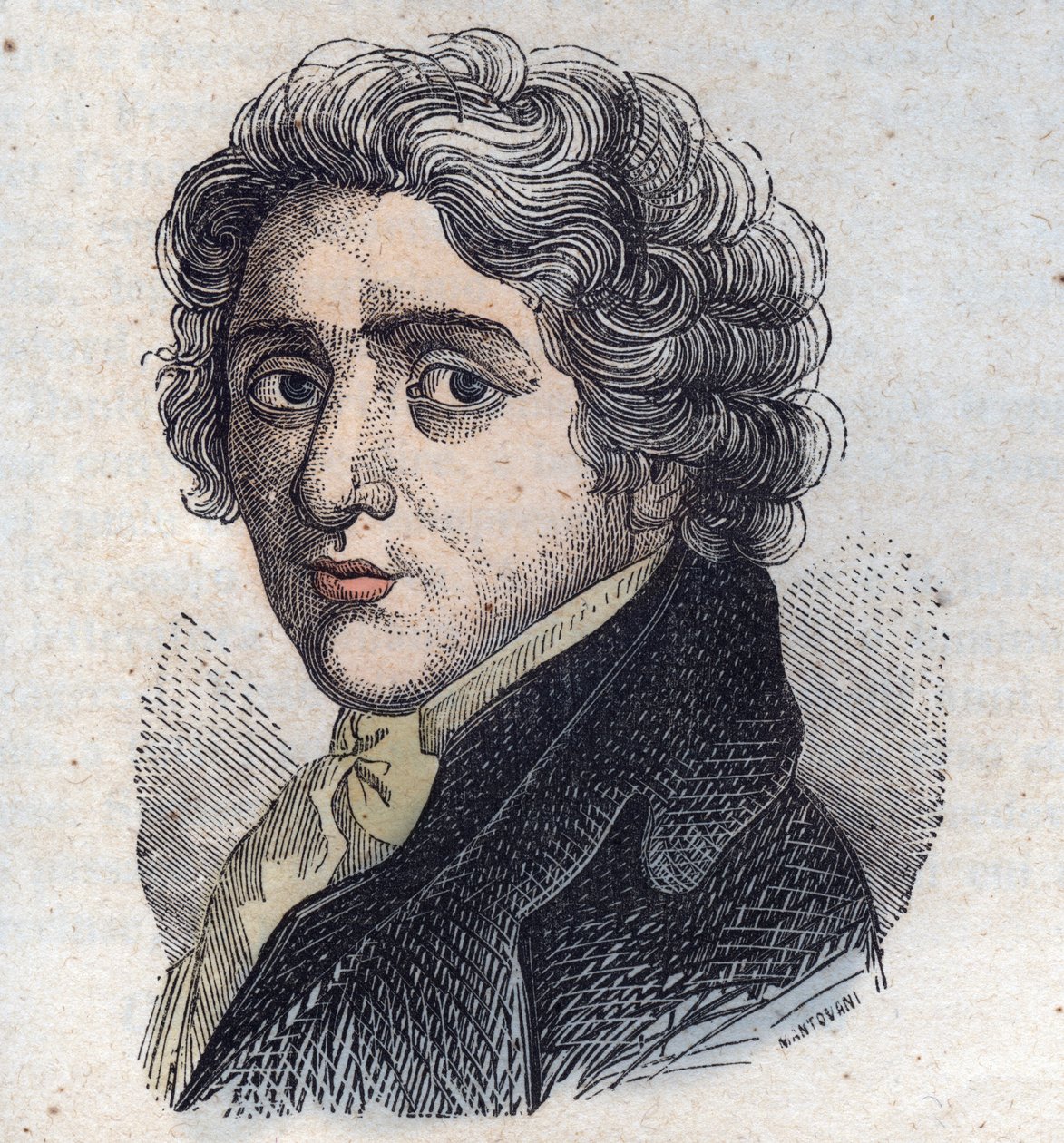 Porträtt av Andrea Appiani (1754-1817) - gravyr - av Anonymous Anonymous