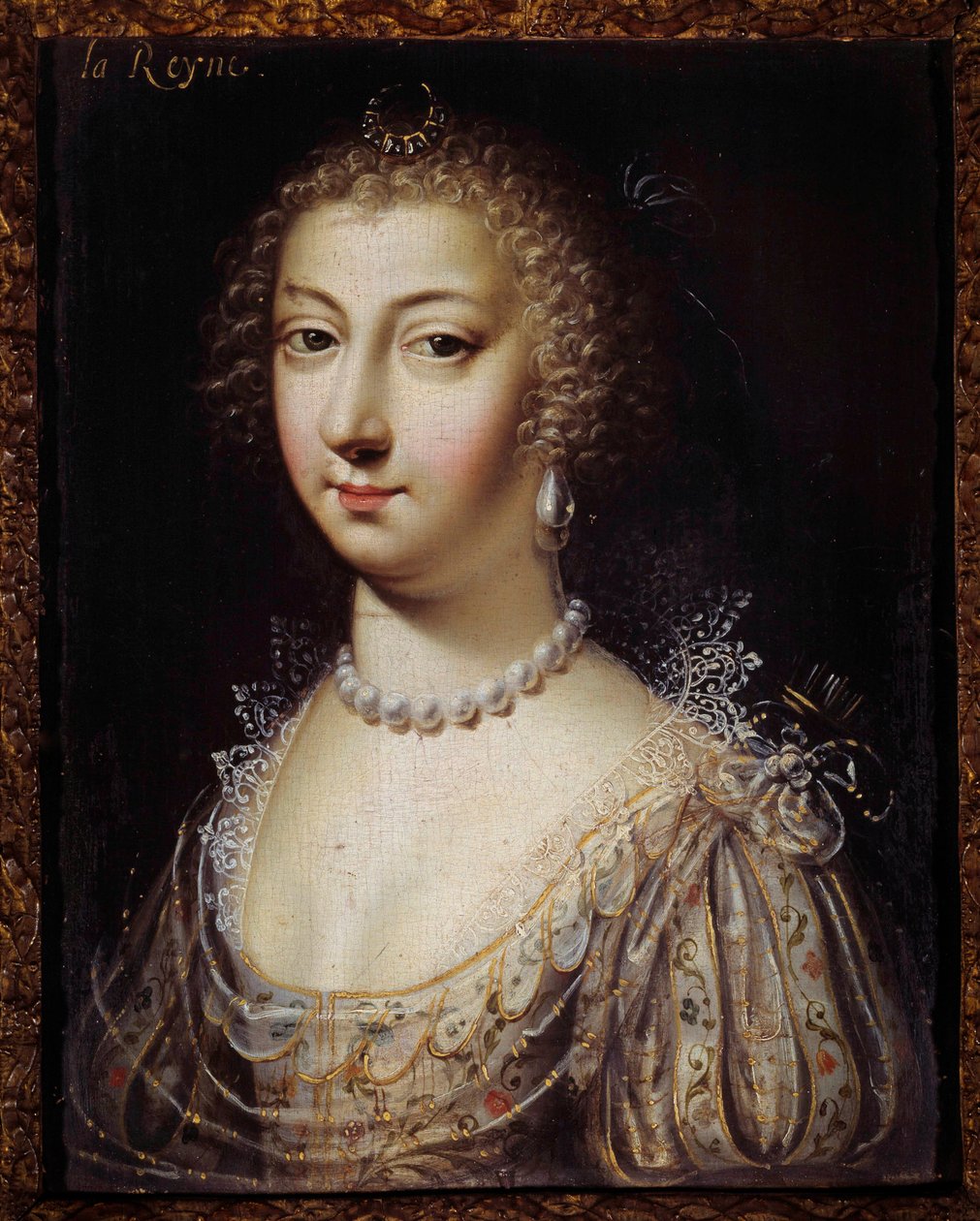 Porträtt av Anne Österrike (1601-1666), drottning av Frankrike Anonym målning. 1600-talets privatsamling av Anonymous Anonymous