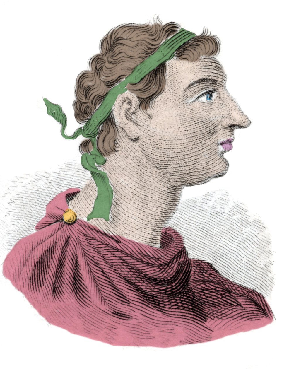 Porträtt av Antiochus I Soter (Frälsaren) andra suveränen av Seleuciddynastin. Den återtog från -280 till -261. Gravyr av 1800-talet. Milanese av Anonymous Anonymous