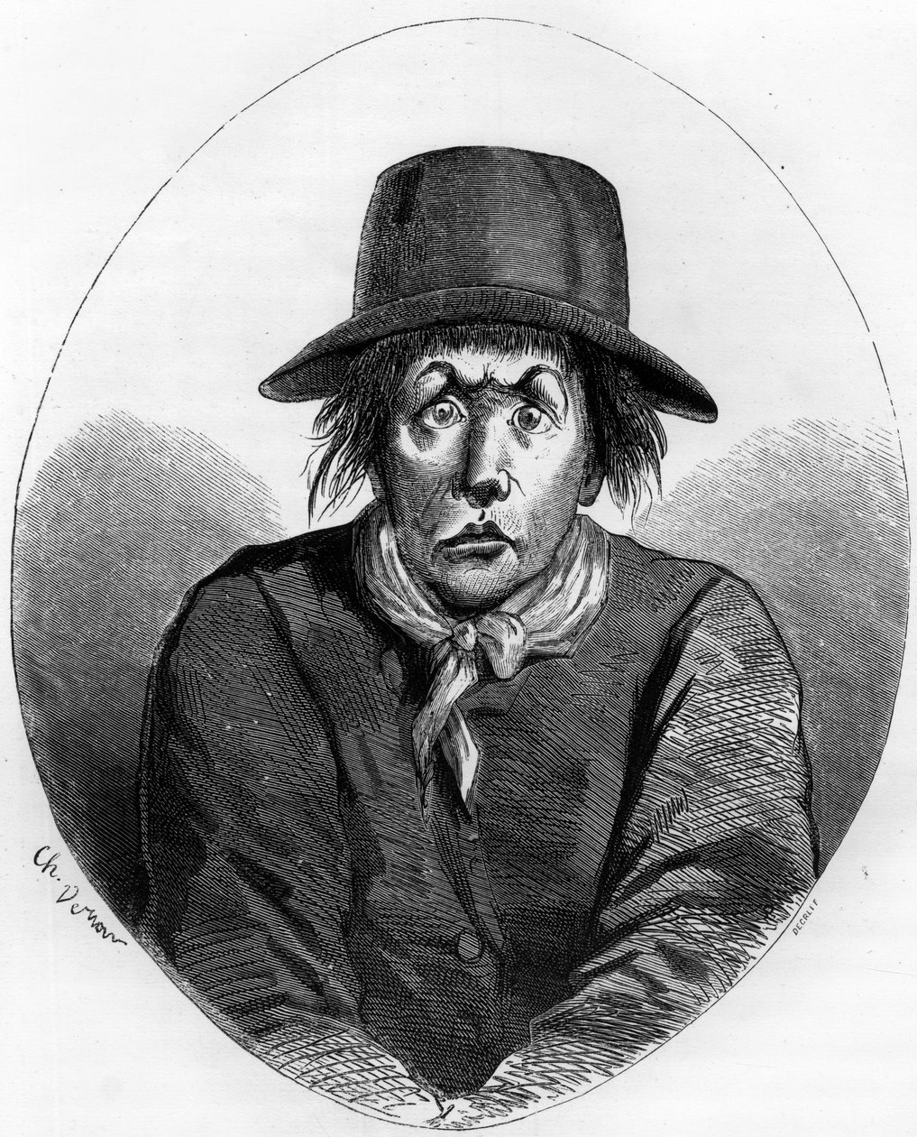 Porträtt av Antoine Simon (1736-1794) skomakare och fransk revolutionär väktare av Ludvig XVII vid templet 1793 - Gravyr från 1863 i "Den röda boken - Histoire De L