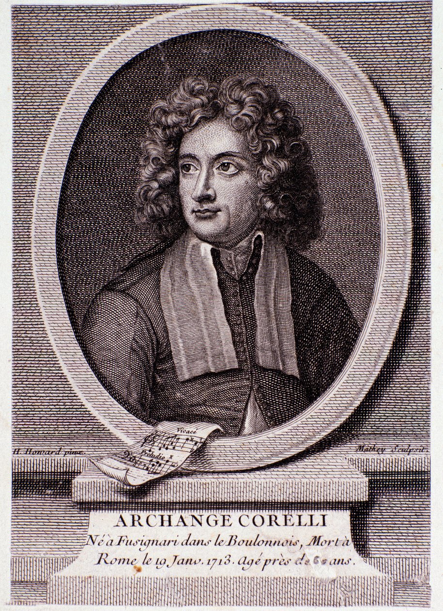 Porträtt av Arcangelo Corelli (gravyr) av Anonymous Anonymous