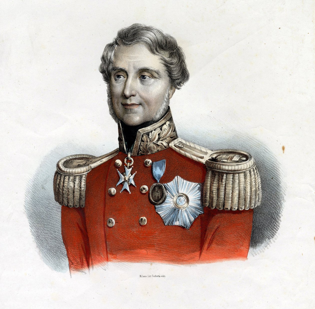 Porträtt av baron Raglan (FitzRoy James Henry Somerset av Anonymous Anonymous