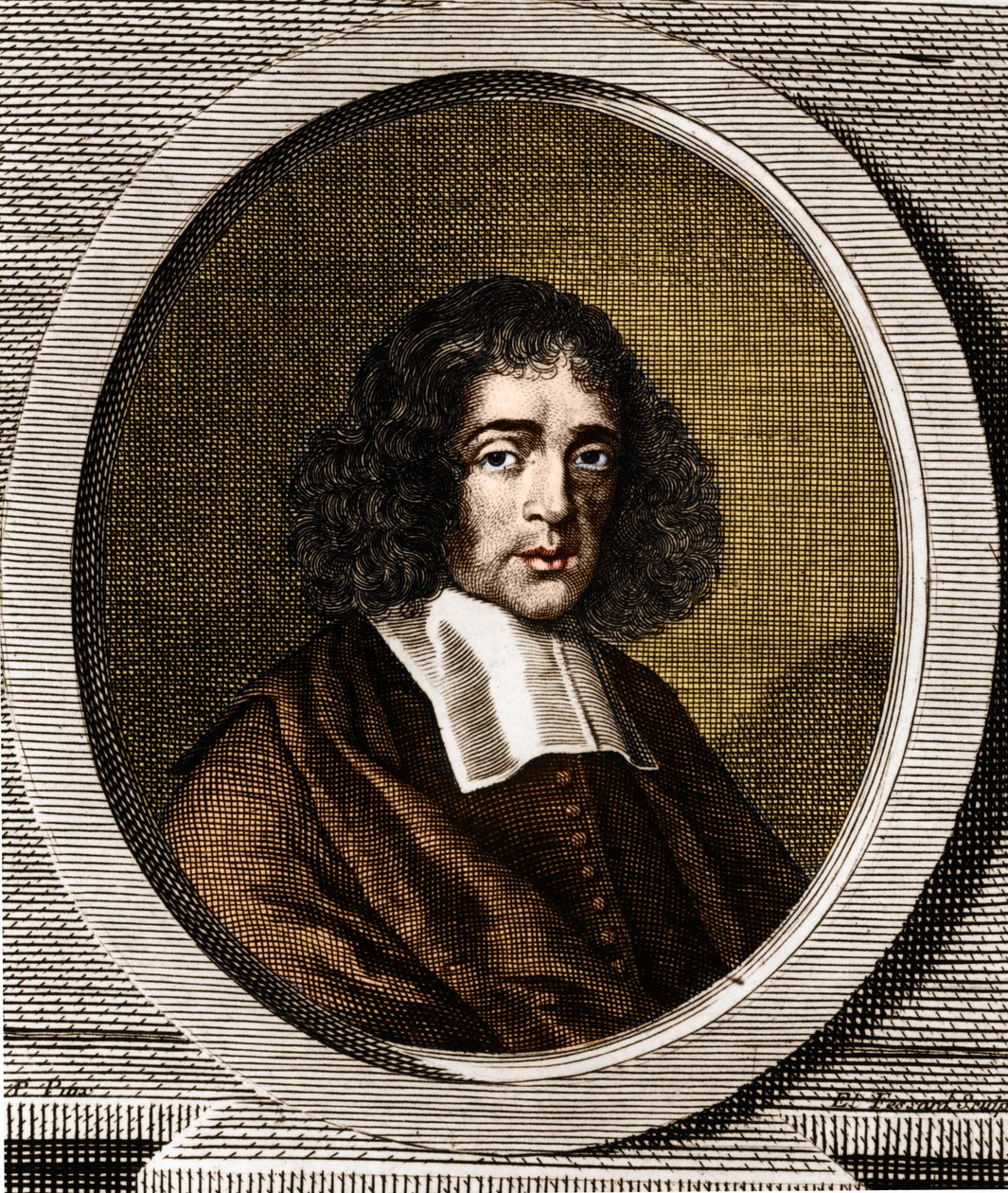 Porträtt av Baruch Spinoza (1632-1677), holländsk filosof, även känd som Bento de Espinosa eller Benedictus de Spinoza eller Benoit de Spinoza. av Anonymous Anonymous