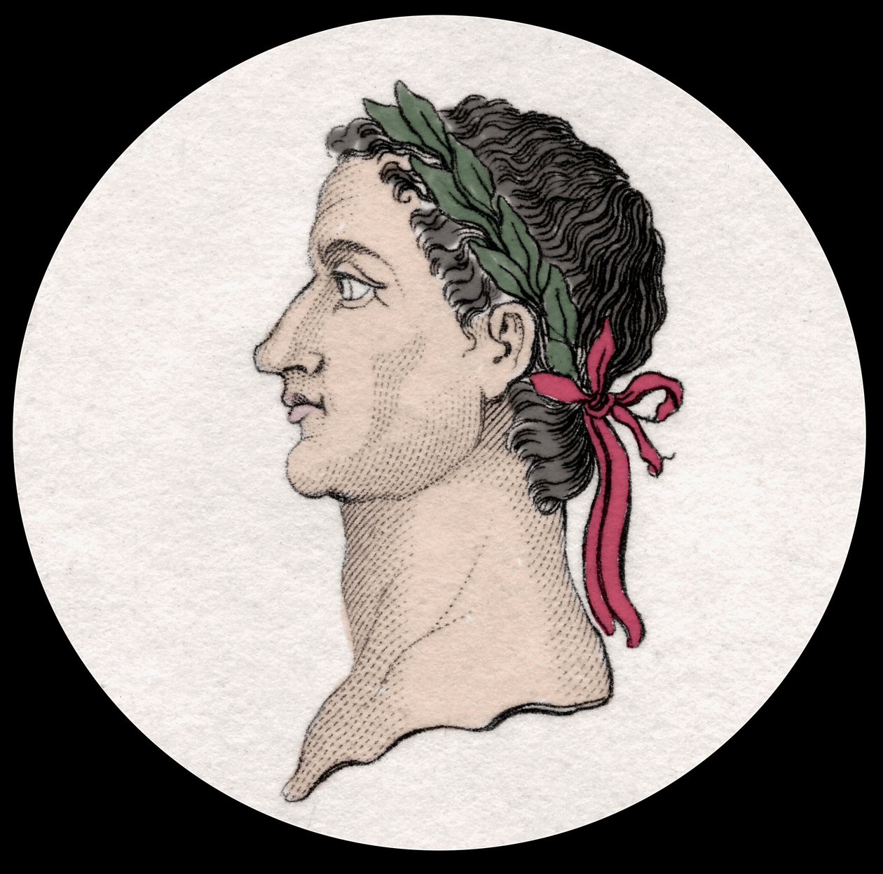 Porträtt av Caius Caesar Germanicus känd som Caligula (12-41), romersk kejsare. Gravyr av 1800-talet. Milanese av Anonymous Anonymous