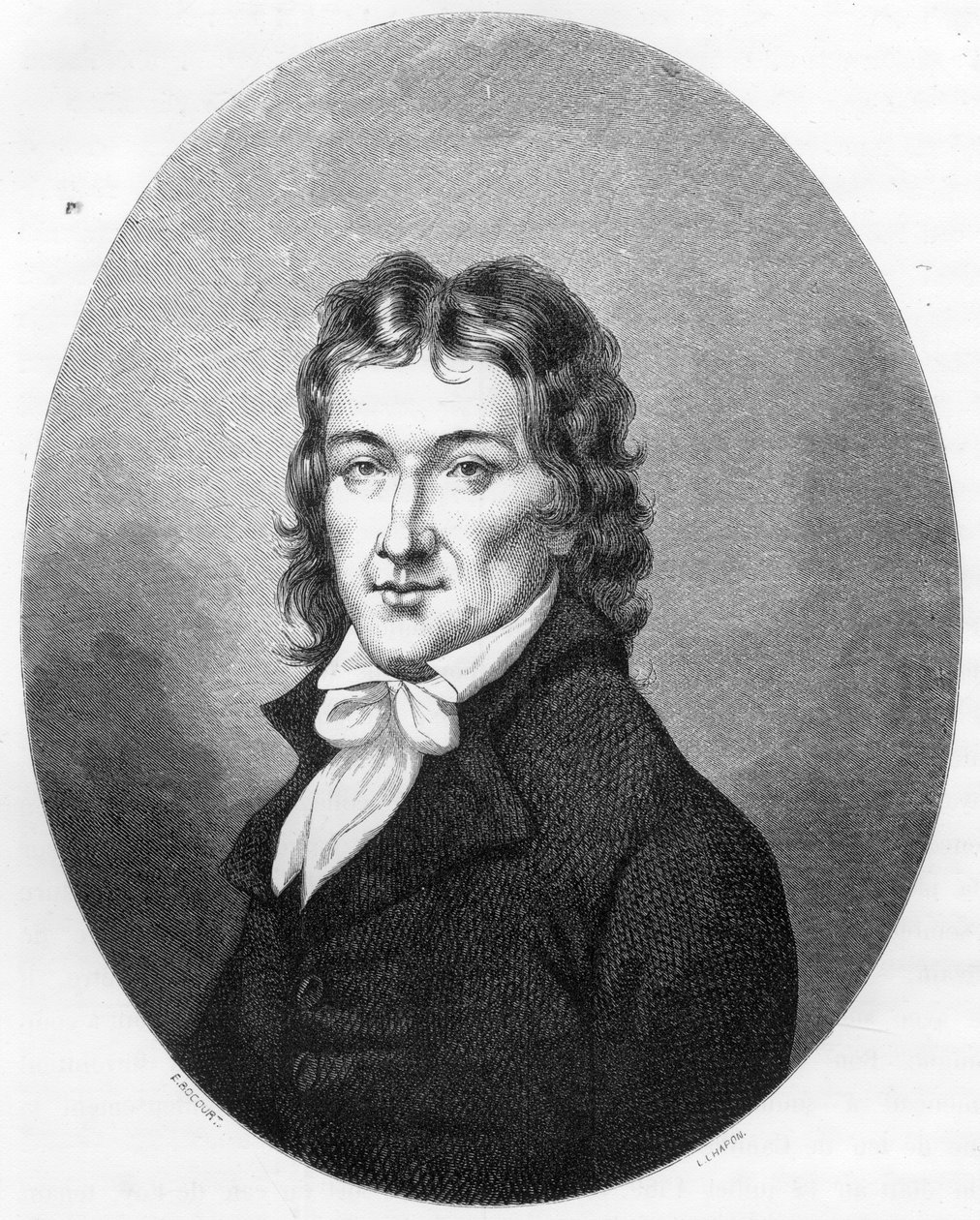 Porträtt av Camille Desmoulins (1760-1794) publicist och politiker - Gravyr från 1863 i "Le Livre Rouge - Histoire De L
