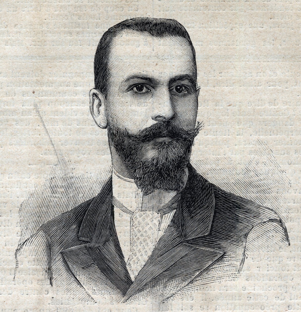 Porträtt av Casimir Maistre (1867-1957), fransk upptäcktsresande i Afrika. Gravyr i "" Le Peute Parisien"" av Anonymous Anonymous