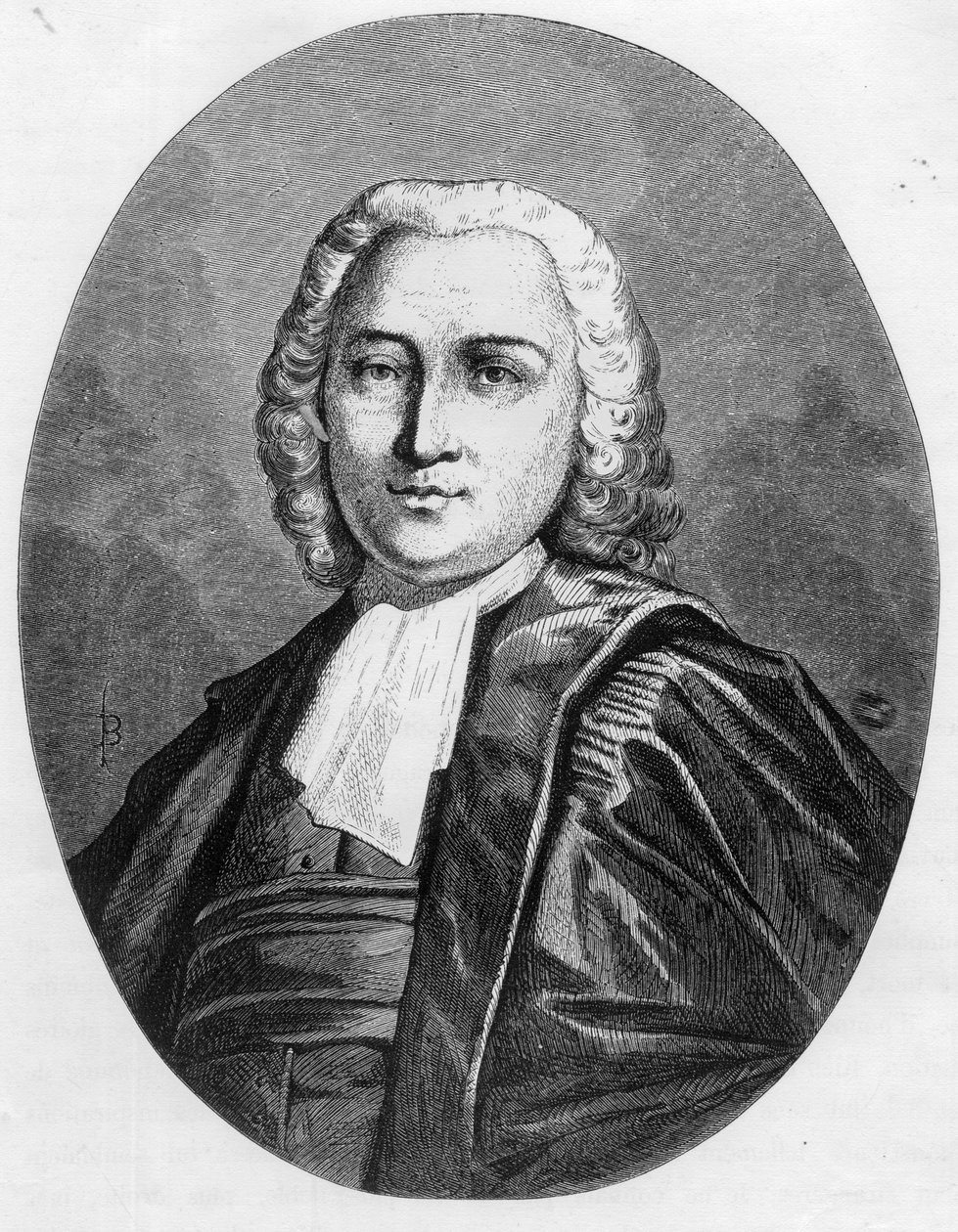 Porträtt av Chretien Guillaume de Malesherbes (1721-1794) kungens advokat under konventionen - Gravyr från 1863 i "Den röda boken - Histoire De L