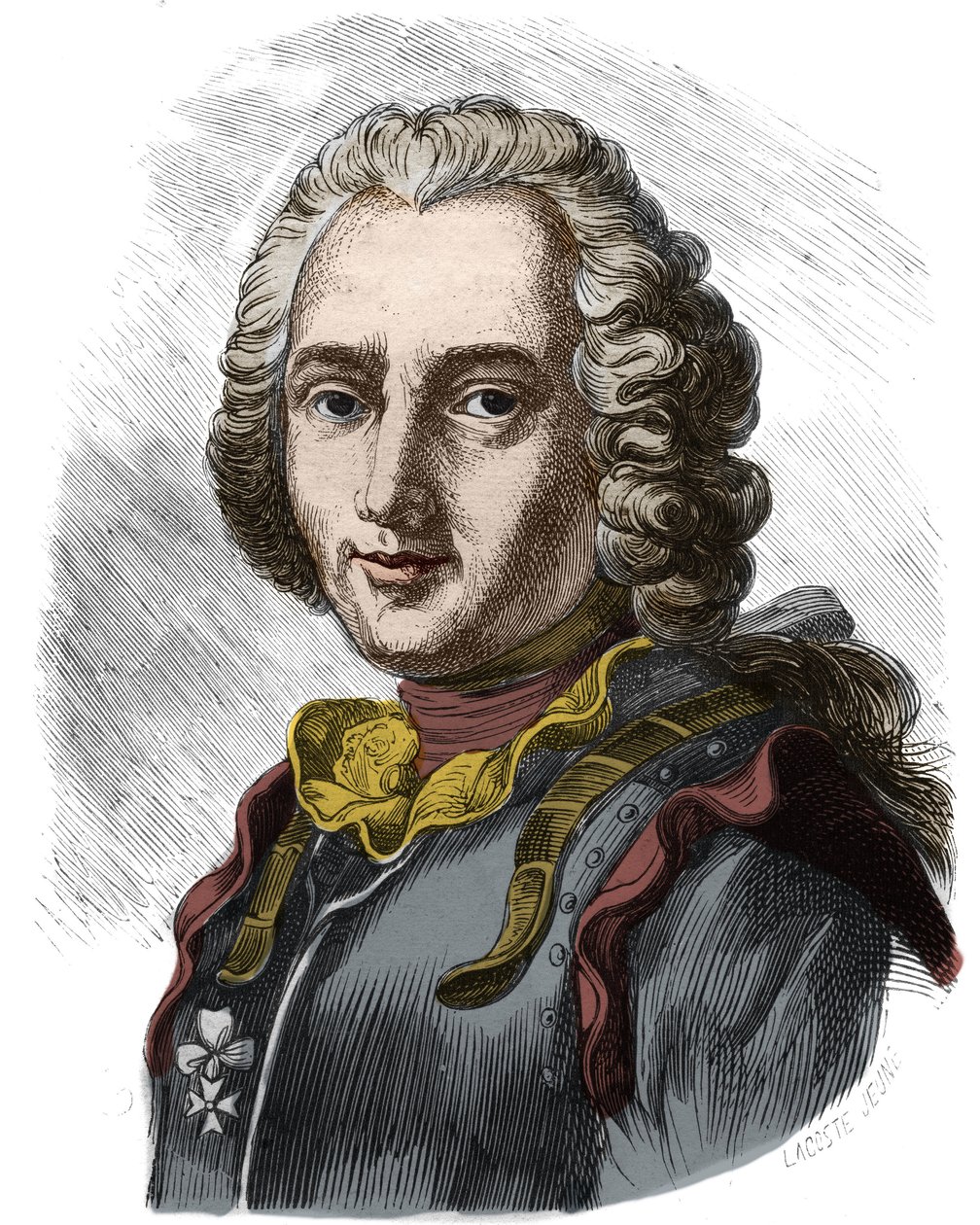 Porträtt av Claude, riddare då greve av Forbin (1656 - 1733) fransk sjöman. Gravyr av 1800-talet. Privat samling. av Anonymous Anonymous