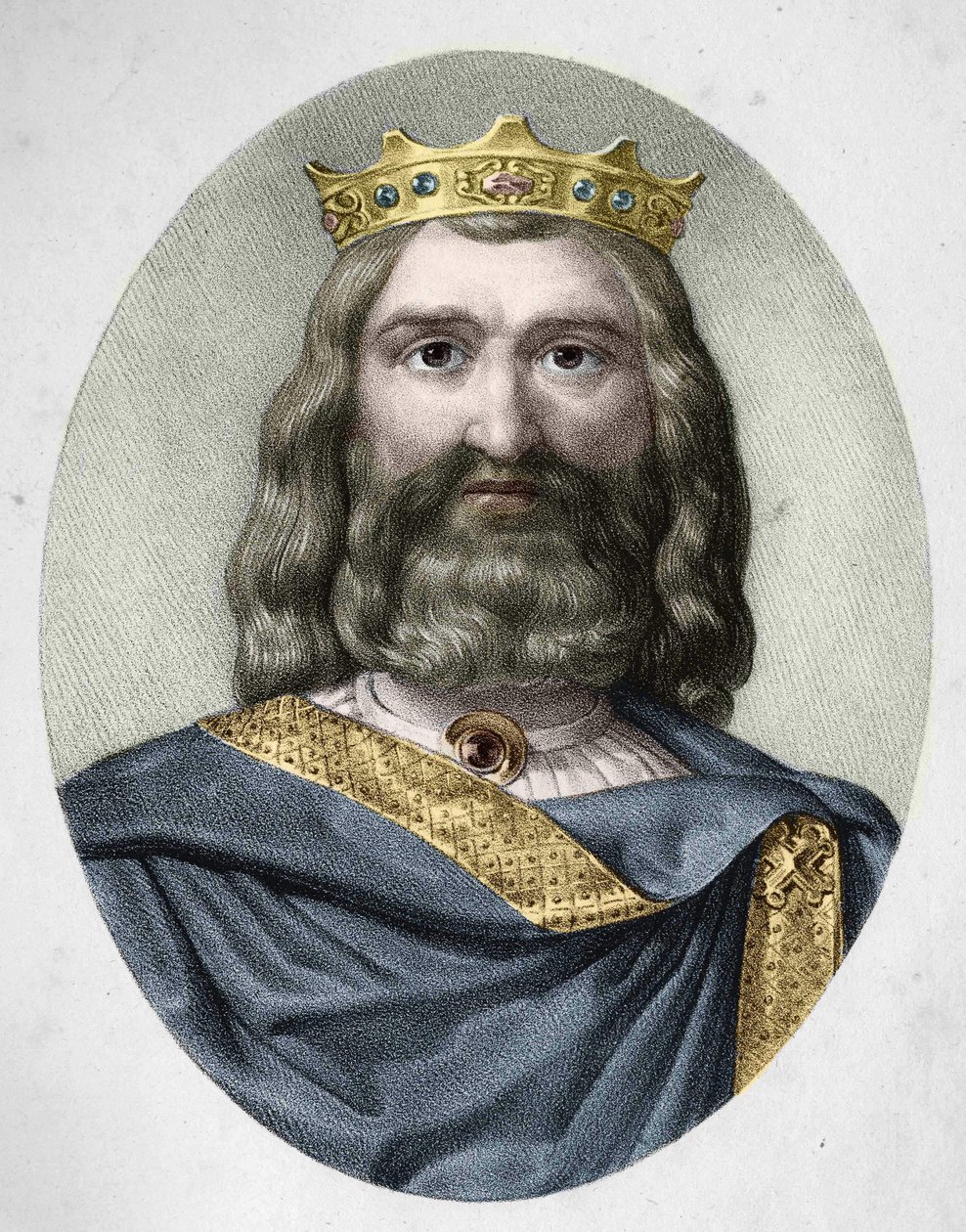 Porträtt av Clovis I (v. 466 - 511) Frankernas kung. av Anonymous Anonymous