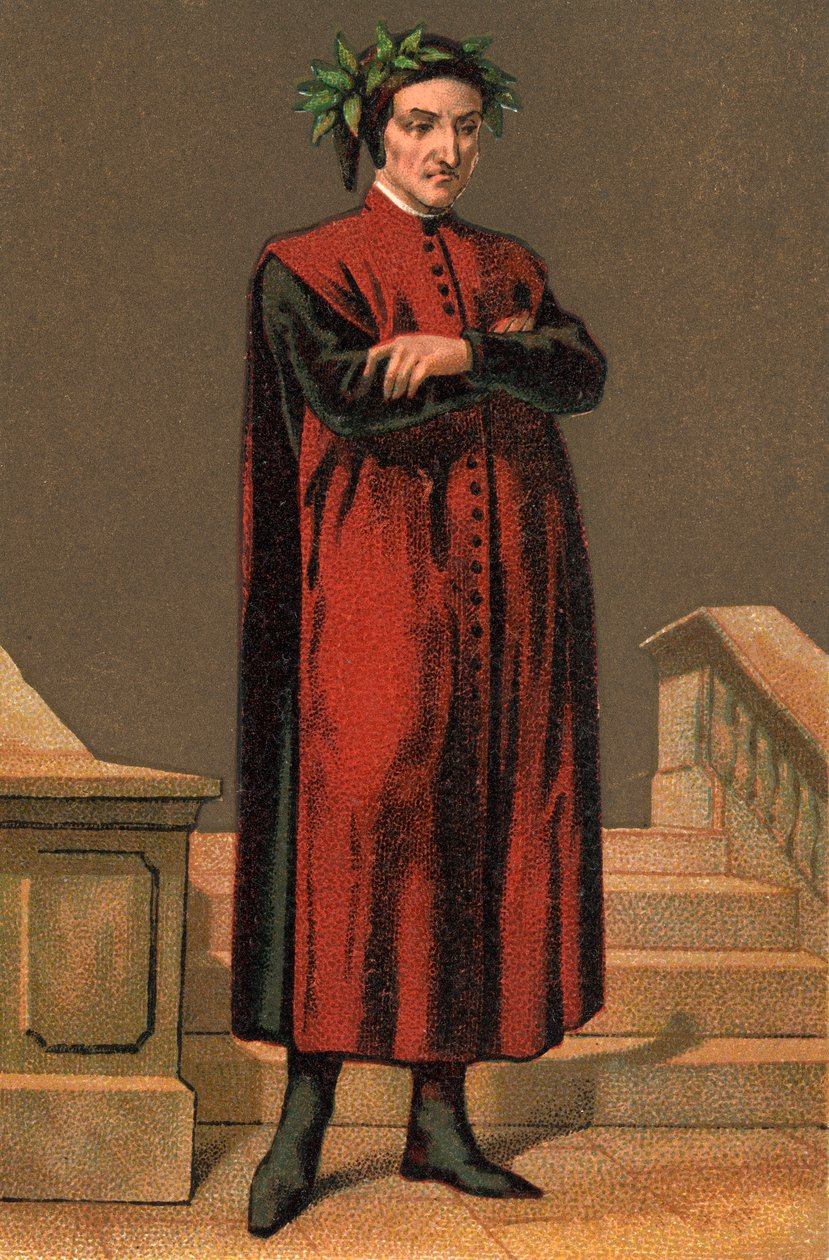 Porträtt av DANTE ALIGHIERI (1265-1321) italiensk poet. av Anonymous Anonymous