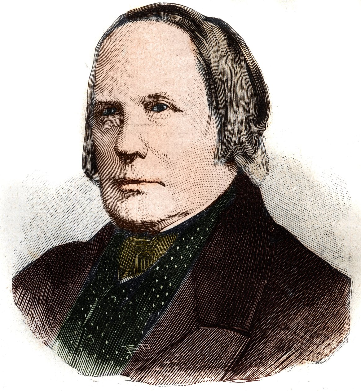 Porträtt av Edgar Quinet (1803-1875), fransk författare och historiker. Gravyr i "" Le Peute Parisien"" av Anonymous Anonymous